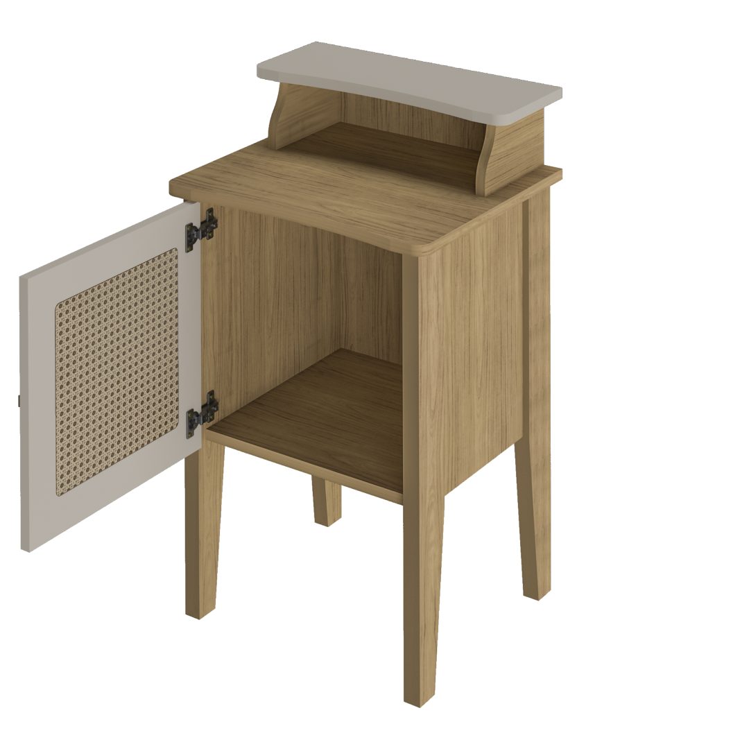 11.159 Mesa Lateral Charlotte - Pino - Blanco - Imagen 3