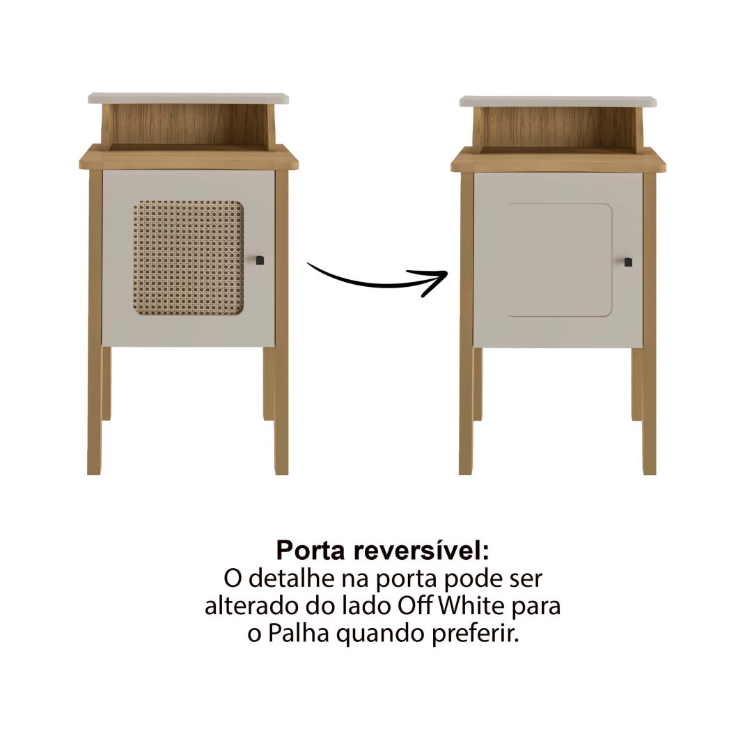 11.159 Mesa Lateral Charlotte - Pino - Blanco - Imagen 5