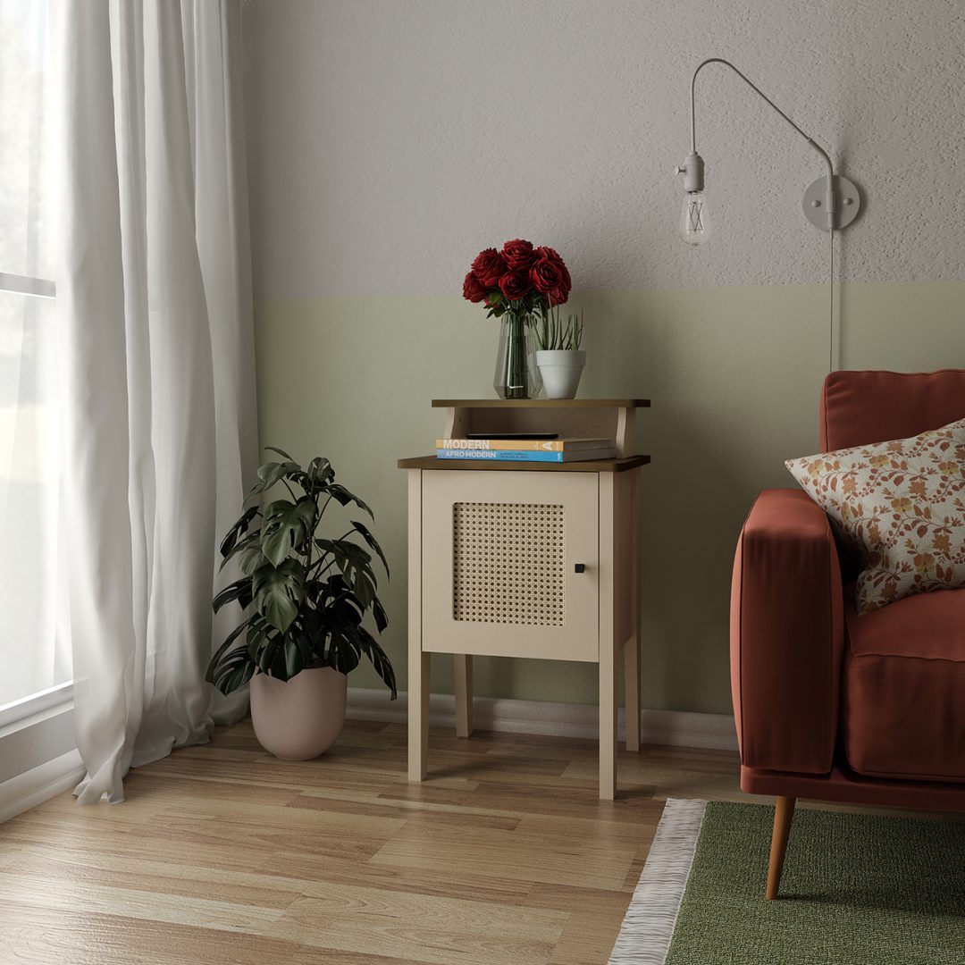 11.159 Mesa Lateral Charlotte - Pino - Blanco - Imagen 7