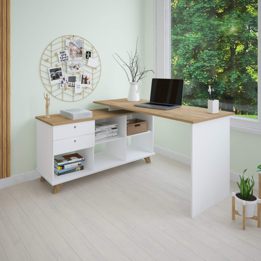 2.180 Escritorio Gold - Olmo - Blanco - Imagen 5