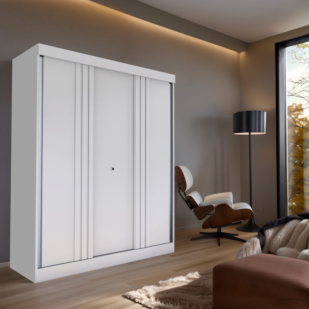 30.000 Placard 1.60 x 2.30m. Puertas corredizas – Línea Ripiado – Blanco - Imagen 2