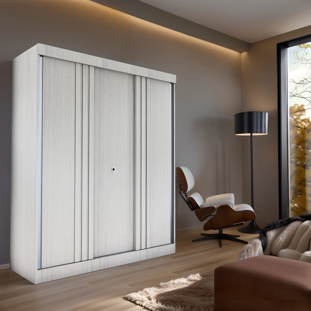 30.000 Placard 1.60 x 2.30m. Puertas corredizas – Línea Ripiado – Gris - Imagen 2