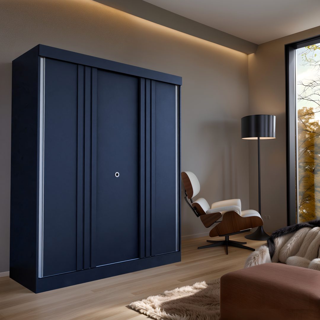 30.000 Placard 1.60 x 2.30m. Puertas corredizas – Línea Ripiado – Negro - Imagen 2