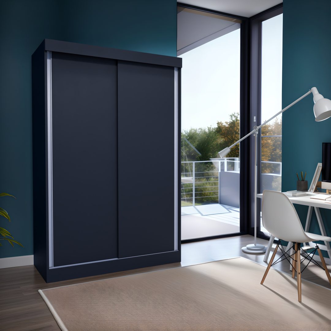 30.010 Placard 1.30 x 2.00m. Puertas corredizas – Línea Amplitud – Negro - Imagen 2