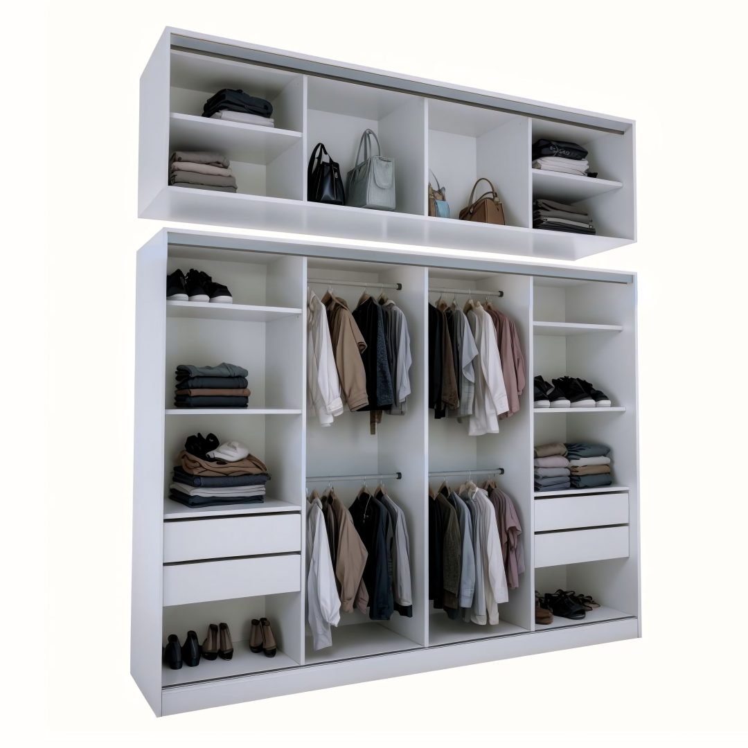 30.030 Placard 2.40 x 1.83m. + Parte Alta 2.40 x 0.60m. - Linea 18 - Blanco - Imagen 2