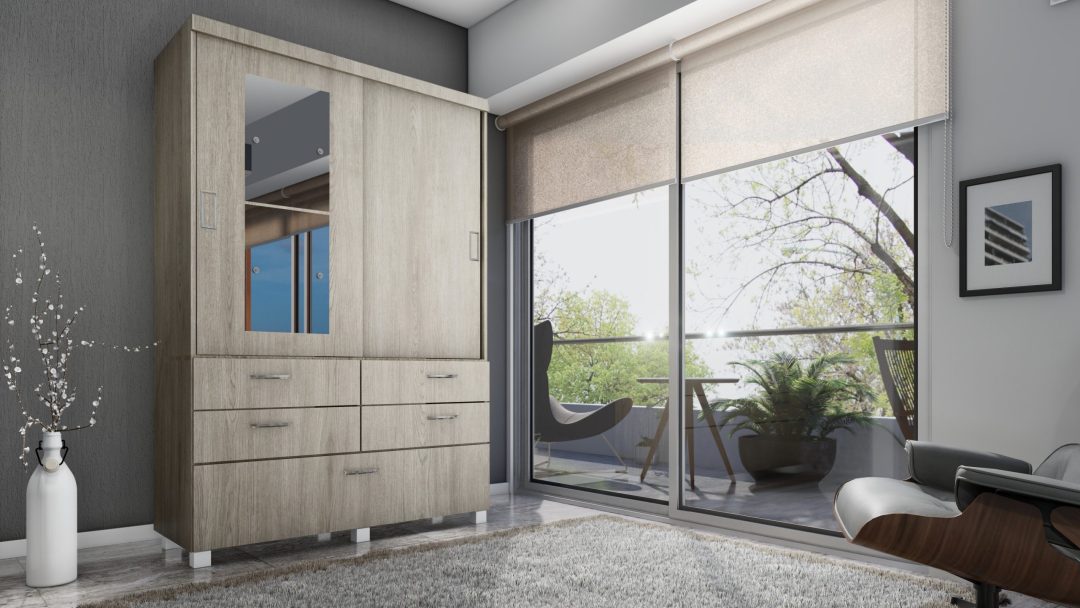 30.735 Placard Premium 1.40 x 2.10m. Puertas corredizas – Línea Con Patas – Kiev - Imagen 2