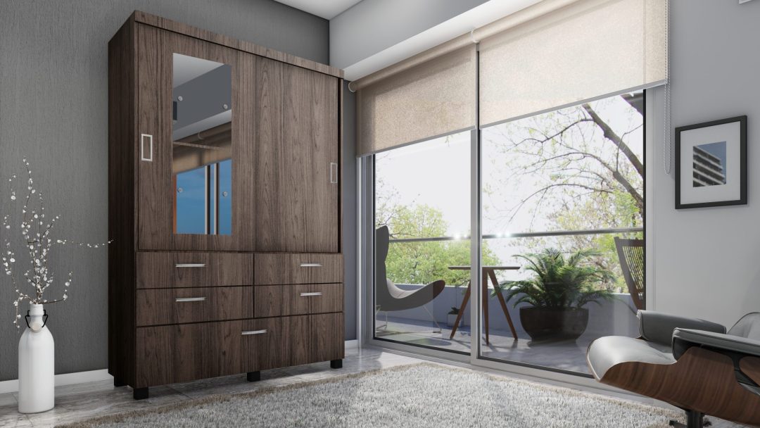 30.735 Placard Premium 1.40 x 2.10m. Puertas corredizas – Línea Con Patas – Noce Mumbai - Imagen 2