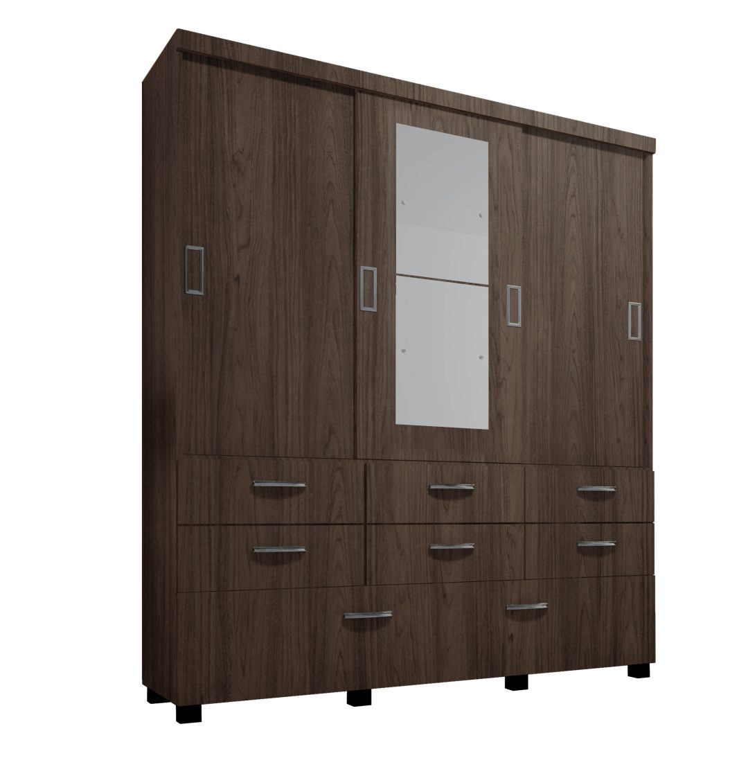 30.715 Placard Premium 1.80 x 2.10m. Puertas corredizas - Línea Con Patas -  Noce Mumbai