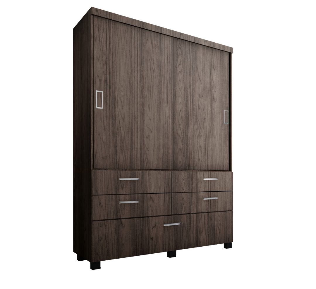 30.730 Placard 1.40 x 2.10m. Puertas Corredizas – Linea Con Patas -  Noce Mumbai