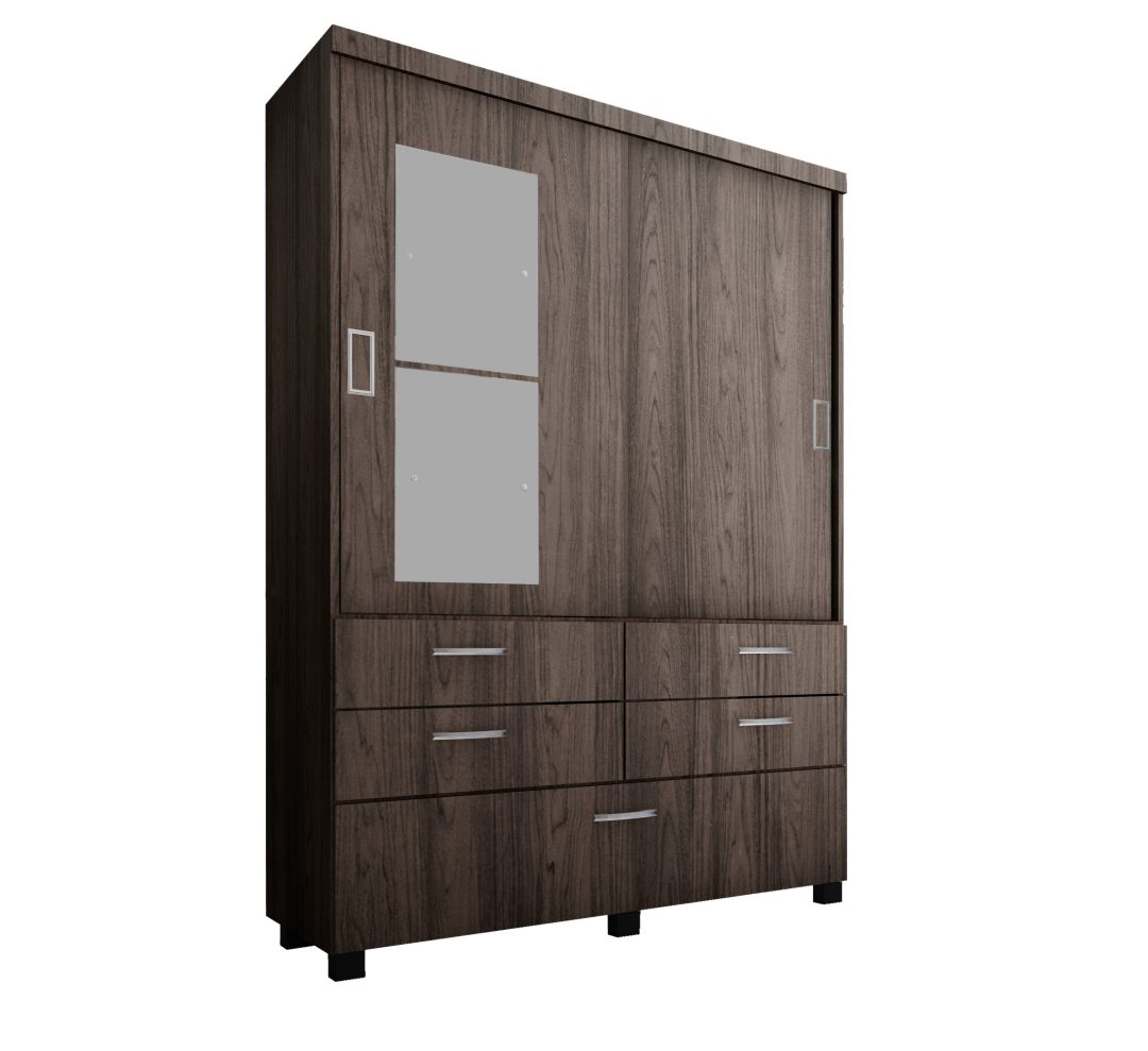 30.735 Placard Premium 1.40 x 2.10m. Puertas corredizas – Línea Con Patas – Noce Mumbai
