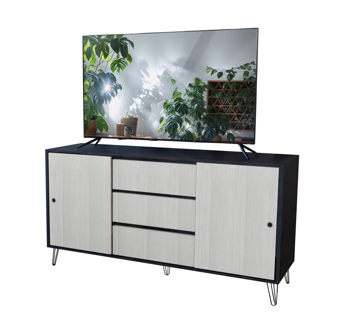 6.000 Mesa De TV Río - Negro - Gris
