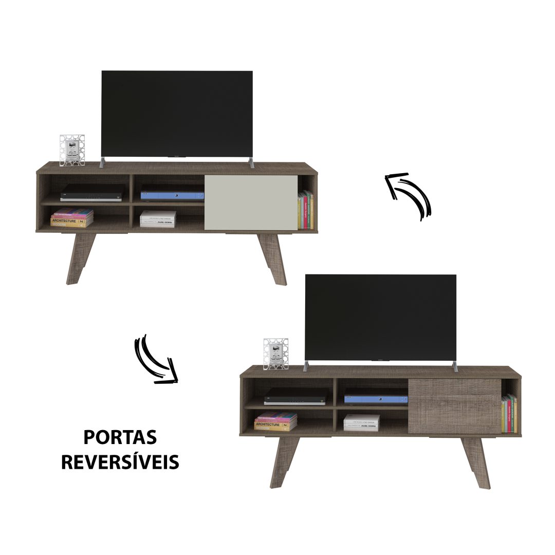 6.400 Mesa De TV VIP - Canela - Blanco - Imagen 3