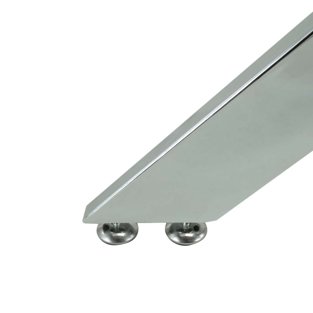 7.090 Mesa Vidrio 1.60 X 0.90m. Base Asterisco - Plata - Imagen 4