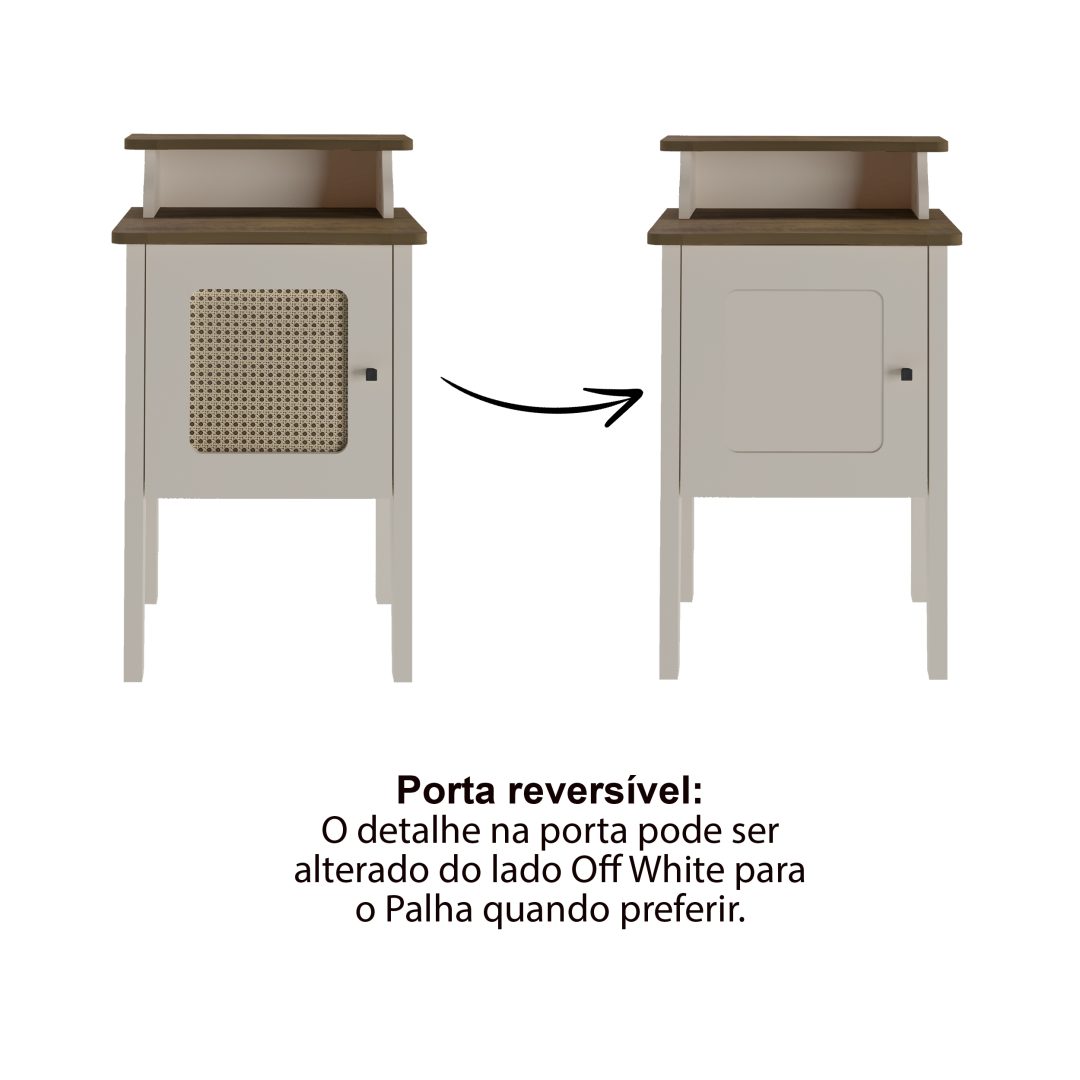 11.159 Mesa Lateral Charlotte - Roble - Blanco - Imagen 6