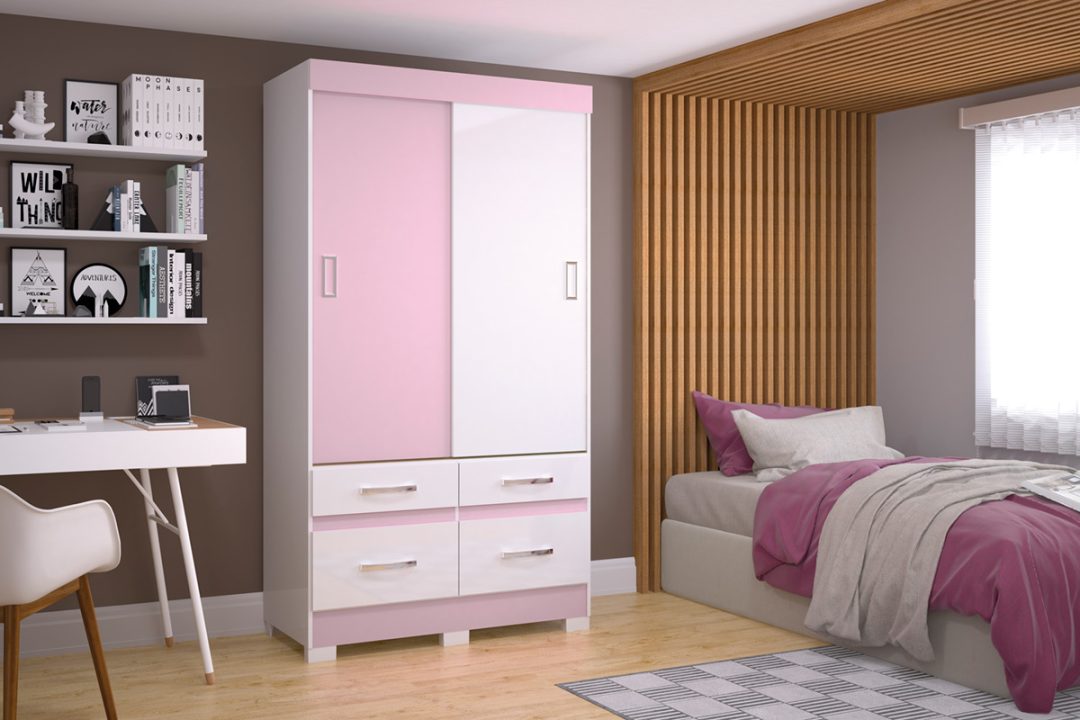 4.600 Ropero Infantil 2 P/C 4 Cajones Blanco ? Rosa - Imagen 3